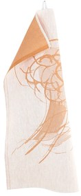 Ľanová utierka Muurain 46x70, bielo-oranžová