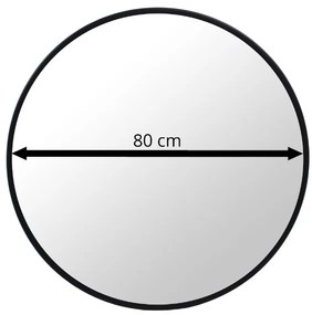 TRENDIE Zrkadlo 80 cm s čiernym rámom