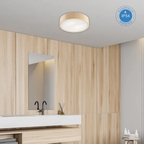 Stropné kúpeľňové svietidlo NATURAL 3xE27/15W/230V IP54 borovica Ø37 cm