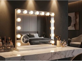 Nástenné zrkadlo s osvetlením/s poličkou 55x43 cm Hollywood – Mauro Ferretti