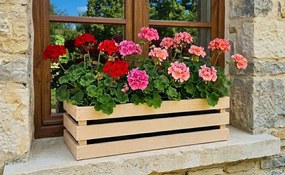 AMADEA Drevený obal na kvetináč prírodný, 52x21, 5x17cm, český výrobok