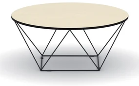 Okrúhly konferenčný stôl WIRE, priemer 105 cm, breza