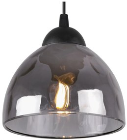 Závesné svietidlo Venice Spider, 5x grafitové sklenené tienidlo