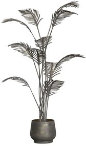 Mosadzná antik kovová dekorácia kvetina v kvetináči - 53*94 cm
