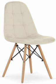 Set dvoch jedálenských stoličiek DUMO zamatové béžové (2ks)