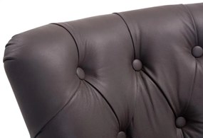 Barová stolička Buckingham - koža, drevené nohy svetlá antik - Hnedá