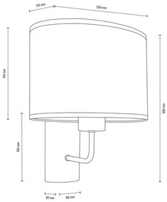 Spot-Light 2017400111557 - Nástenné svietidlo MERCEDES 1xE27/25W/230V dub