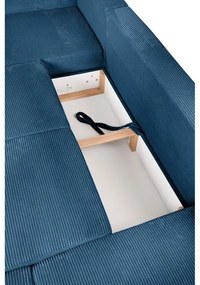 Modrá menčestrová rozkladacia rohová pohovka (pravý roh/do tvaru "U") Tori – Bonami Selection