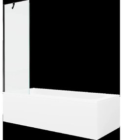 Mexen Vega obdĺžniková vaňa 160 x 70 cm s obkladom a 1-krídlovou sprchovou zástenou 60 cm, Transparentné, Čierna - 550116070X950