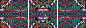 Obraz ornamentálne abstrakcie (s hodinami) (90x30 cm)