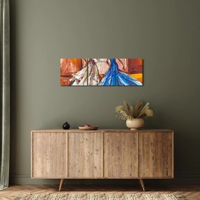 Obraz - Tanečnica, olejomaľba (s hodinami) (90x30 cm)