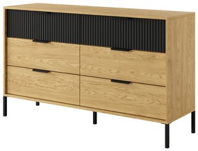 Komoda Balneo (dub baltic + čierna). Akcia -21%. Vlastná spoľahlivá doprava až k Vám domov. 1127905