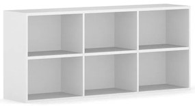 Knižnica INTEGRO policová vyššia, 835 x 1750 x 400 mm, 6 políc, biela