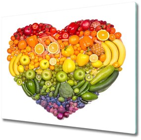 Sklenená doska na krájanie Zeleninové srdce 60x52 cm