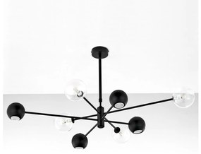 Jupiter 1996 - Luster na tyči MOKA 4xGU10/10W/230V + 4xG9/10W/230V čierna/číra