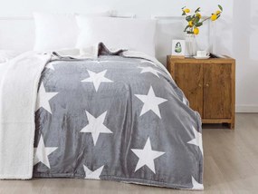 XPOSE® Mikroplyšová deka LÝDIE s baránkom - sivá 200x220 cm