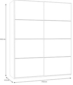 Šatníková skriňa KARO 170x210 cm biela