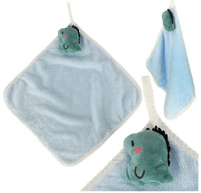 KIK Detský uterák na ruky pre materské školy 30x30cm modrý dinosaurus