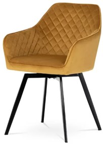 Jedálenská stolička Autronic 57x84 cm žltá látka DCH-425 YEL4