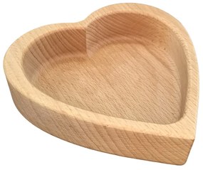 AMADEA Drevená miska v tvare srdca, masívne drevo, rozmer 13,5x13,5x4,5 cm