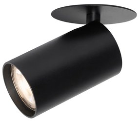 Sada 6 moderných zapustených bodových svetiel čierna GU10 50mm - Chels