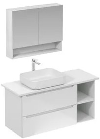 Kúpeľňová zostava s umývadlom vrátane umývadlovej batérie, vtoku a sifónu Naturel Stilla biela lesk KSETSTILLA003, 1 ks