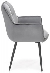 Jedálenská stolička AVALA –⁠ látka/kov, sivá