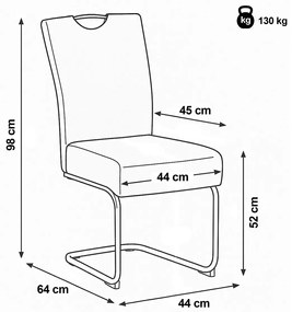 Súprava jedálenských stoličiek DCL-E2008 BLUE2, 4 ks