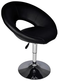 Barová stolička čierna umelá koža 60325