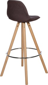 Barová stolička Corbin Round - látka, natura rám - hnedá
