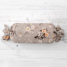 Biante Vankúš valec bonbon Sandra SA-739 Ruže a konvalinky na béžovosivom 15x40 cm
