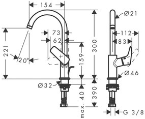 Hansgrohe Logis, umývadlová batéria s výpustom, chrómová, HAN-71130000