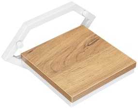 Nástěnný květinový stojan DORON bílý/dub craft