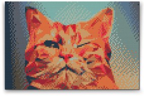 Gario Diamantové maľovanie Vektorová mačka Rozmery: 60 x 40 cm, Rámovanie: S vnútorným rámom, Diamanty: Okrúhle