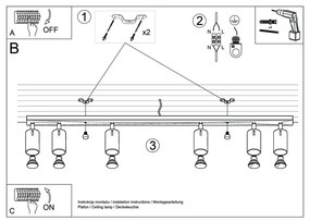 Biele stropné svietidlo Nice Lamps Etna 6L
