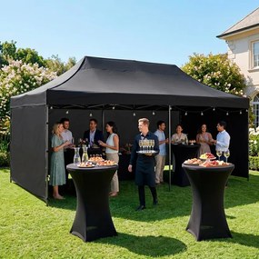 SPRINGOS Nožnicový záhradný stan 3×6 m – čierny, obchodný pavilón na podujatia GP0008