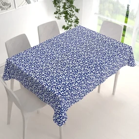 Biante Bavlnený obdĺžnikový obrus Sandra SA-376 Biele motýliky na modrom 140x180 cm
