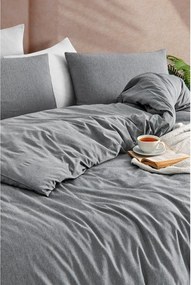 Antracitové obliečky na jednolôžko 140x200 cm Yarn Dyed – Mijolnir