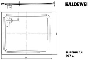 Sprchová vanička KALDEWEI Superplan 1000 x 1200 x 25 mm alpská biela Protišmyková povrchová úprava Matná 430700012711