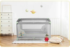 Ricokids Cestovná postieľka + matrac + taška 125 x 65 x 78 cm RK-240 mint grey