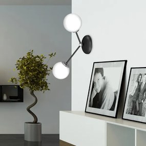 Nástenné svietidlo JOY 2xE14/40W/230V čierna/lesklý chróm