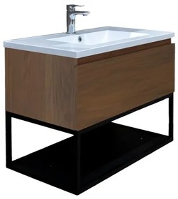 Kúpeľňová skrinka s umývadlom SAT B-Way 80x30x45 cm matný orech BWAY80NUTU, 1 ks