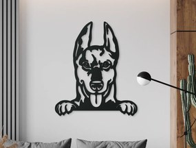drevko Drevený obraz na stenu Doberman Rozmer obrazu: 44,5 x 38,5 cm, Farba dekorácie: Čierna
