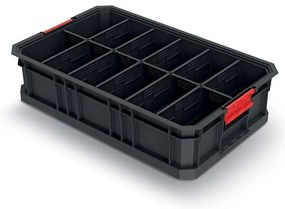 Prepravný box C, 52 × 32,7 × 12,5 cm, prepážky, čierna