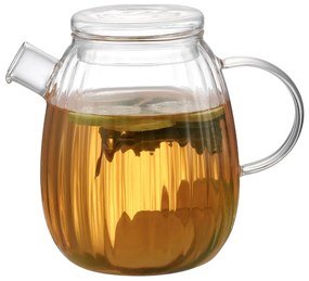 4Home Sklenený džbán s viečkom Stripe Hot&Cool, 1 l