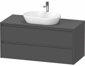 DURAVIT Ketho 2 závesná skrinka pod umývadlo na dosku, 2 zásuvky, 1200 x 550 x 568 mm, grafit matný, K24897049490000