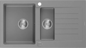 Mexen Matias - drez granitový 90,0x50,5cm, 1,5-komorový, šedá, 6502901505-71