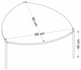 Dizajnový konferenčný stolík Jaliyah 90 cm vzor orech