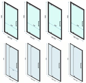 Rea Rapid Swing, 3-stenový sprchovací kút 100 (dvere) x 100 (stena) x 100 (stena) x 195 cm, 6mm číre sklo, zlatý lesklý profil, KPL-09415