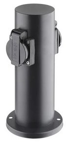 Solight PG10B - Vonkajší zásuvkový stĺpik 2Z 230V IP44 čierna okrúhly